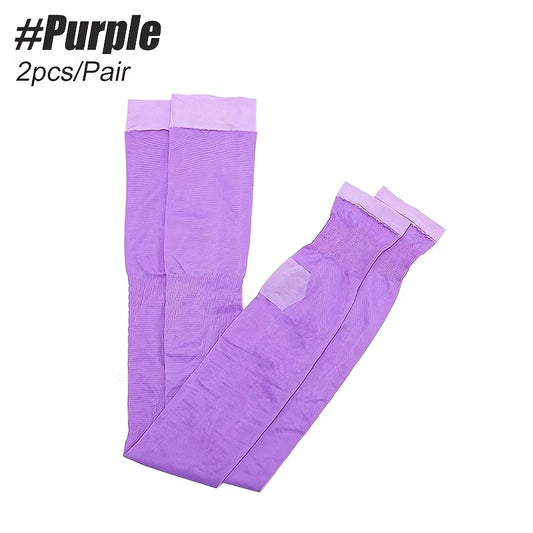 Bas de Contention Femme Violet – Mi-cuisses sans Pieds, Compression Douce pour Jambes Légères et Style Coloré