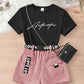 Chemise fille noire à inscription Authentic