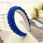 Serre-tête femme perles bleues, coloris Bleu