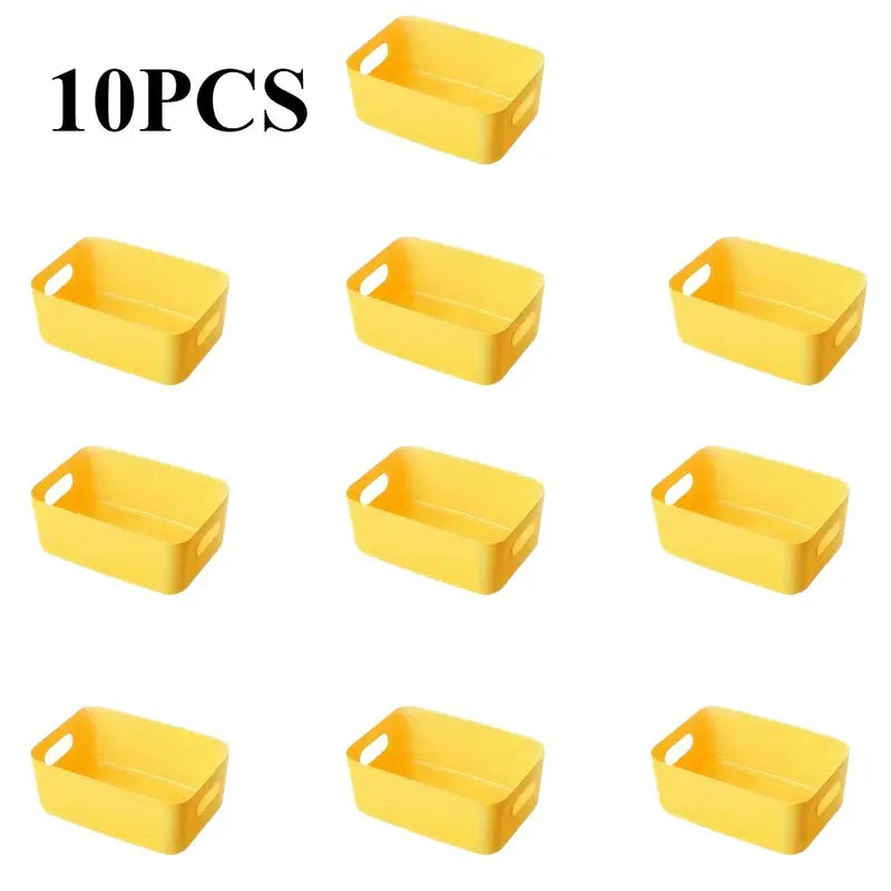 Lot de 10 Bacs de Rangement en Plastique avec Poignées – Organisation Pratique pour Magasins et Espaces de Stockage