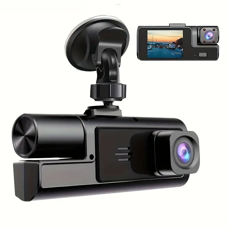 Dashcam Voiture HD 1080p – Caméra Embarquée avec Vision Nocturne et Support Ventouse