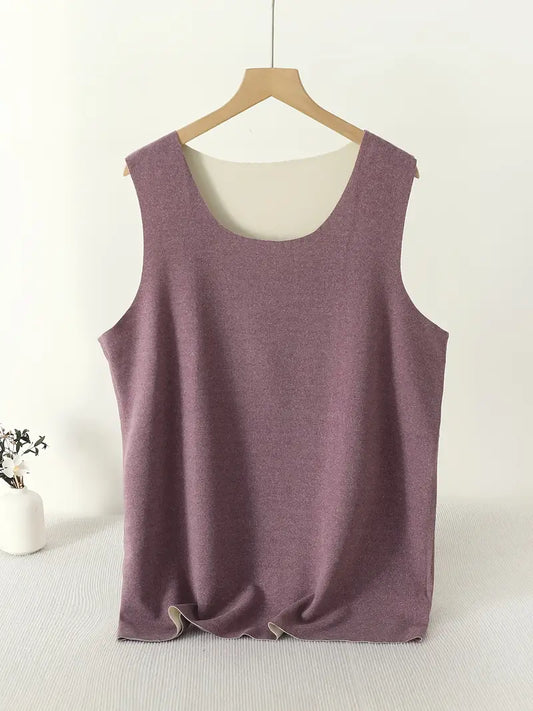 Débardeur thermique homme – Lot de 2 (noir & bordeaux) – Sous-vêtements chauds doublés polaire pour l’hiver