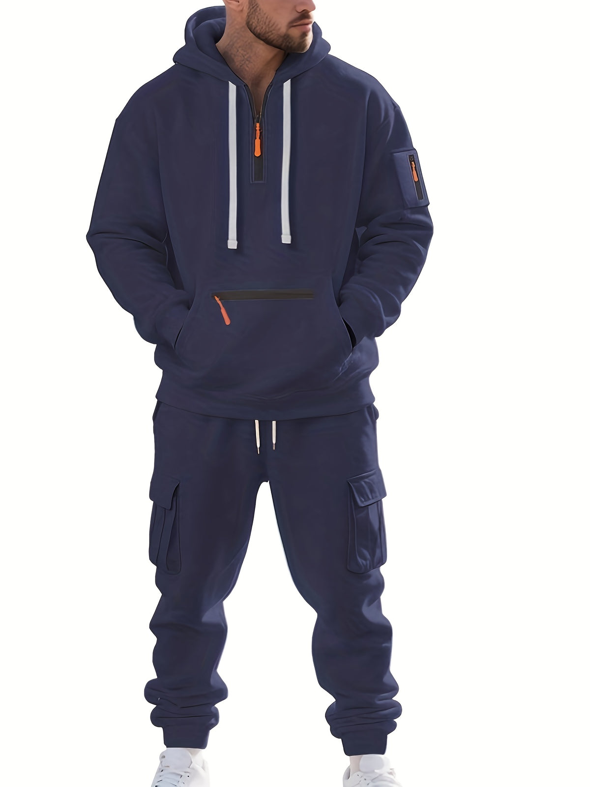 Ensemble décontracté et athlétique à capuche zippée pour homme