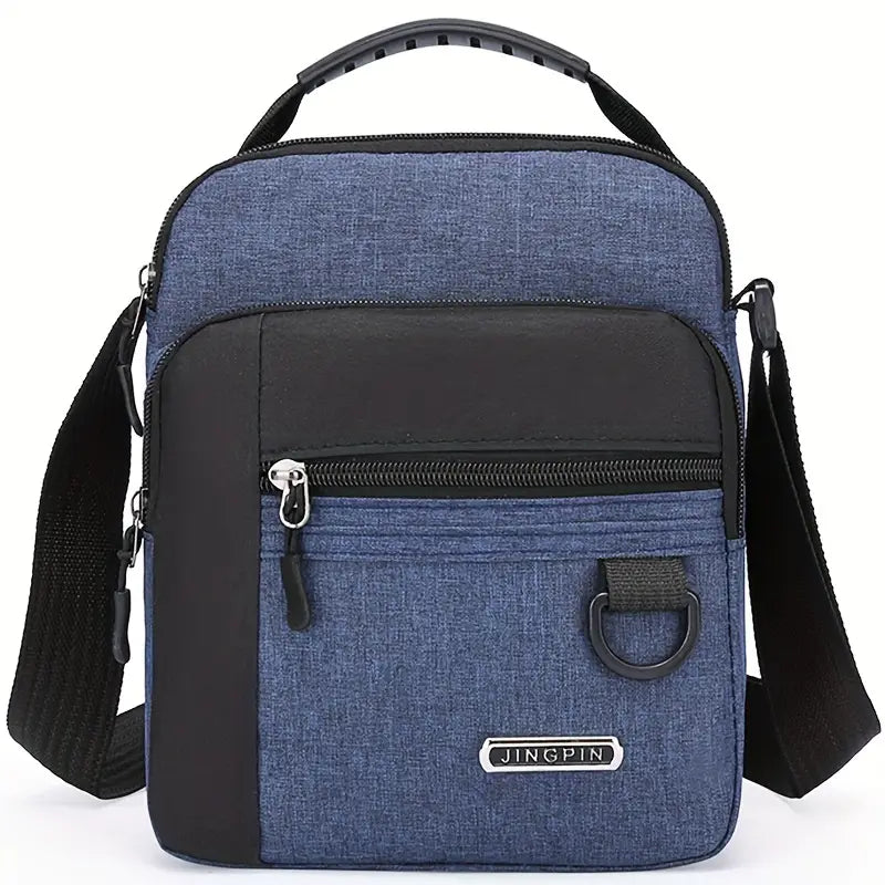 Sac bandoulière homme en cuir PU Mallette compacte multifonction avec poches zippées et design élégant