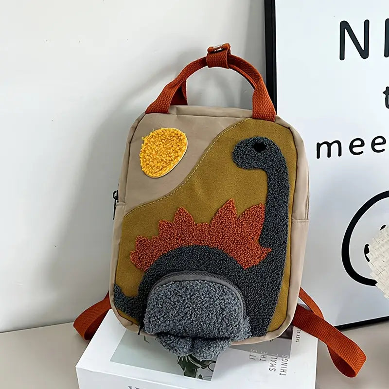 Sac à Dos Enfant Beige avec Bretelles Colorées – Cartable Maternelle Léger et Pratique