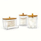 Bocaux de rangement salle de bain avec couvercle bambou – Organisateurs coton, cotons-tiges et accessoires