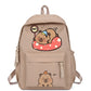 Sac à dos enfant garçon et fille motif capybara – Cartable scolaire mignon et spacieux