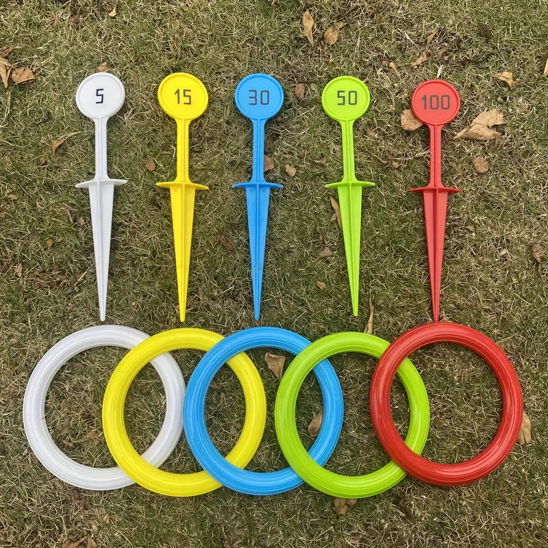 Jeu de lancer d’anneaux colorés – Set complet pour jardin, plage et pique-niqu