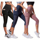 Pantalon Capri de Sport de Levage de Hanche de Contrôle de Ventre