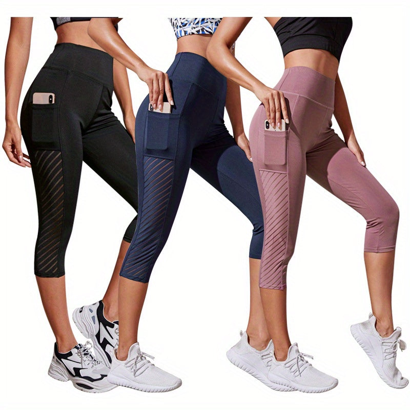 Pantalon Capri de Sport de Levage de Hanche de Contrôle de Ventre