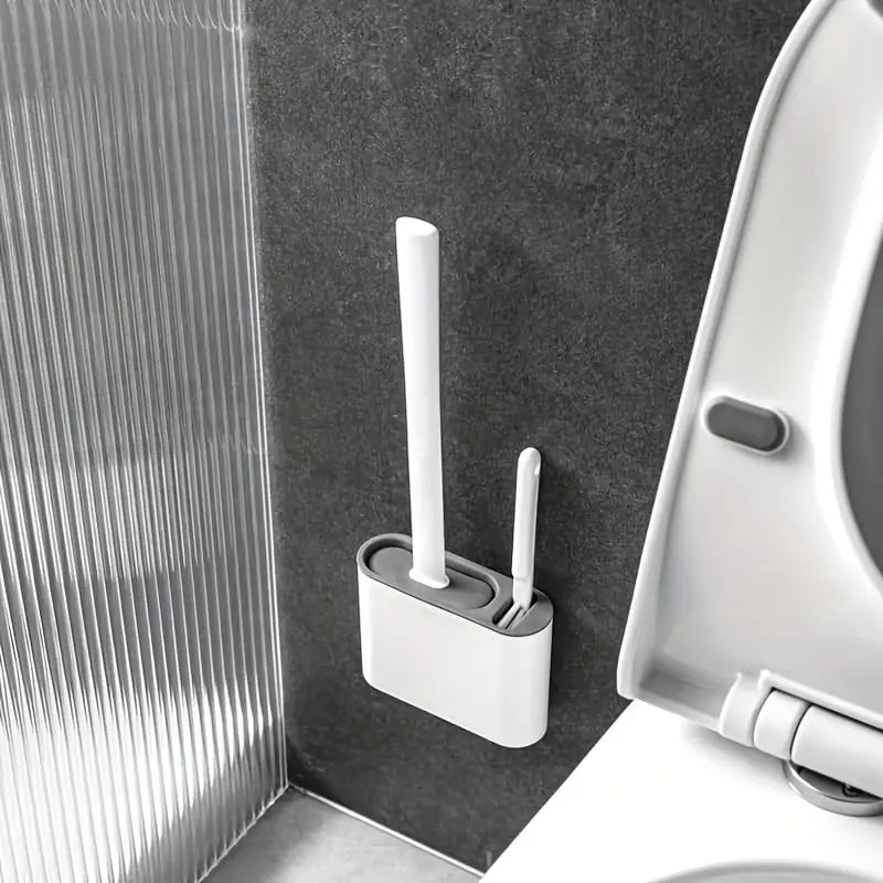 Brosse WC en Silicone avec Support Mural – Outil de Nettoyage Hygiénique et Antibactérien pour Toilettes