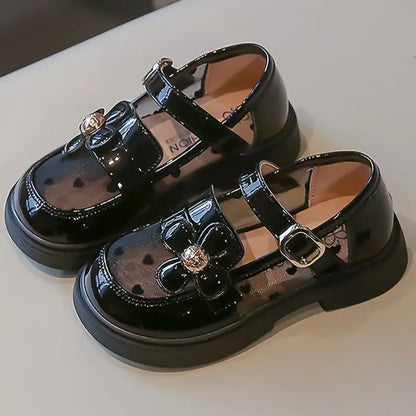 Chaussures fille élégantes blanches avec fleur – Mocassins sans lacets confortables pour cérémonies et fêtes