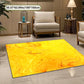 Tapis moderne jaune – Design marbre lumineux pour salon, chambre ou bureau