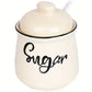 Pot à Sucre en Céramique avec Couvercle et Cuillère – Design Vintage pour Cuisine ou Petit-Déjeuner Chic