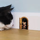 Sticker trompe-l'œil souris et porte en 3D – Autocollant mural amusant pour plinthes, enfants et déco originale