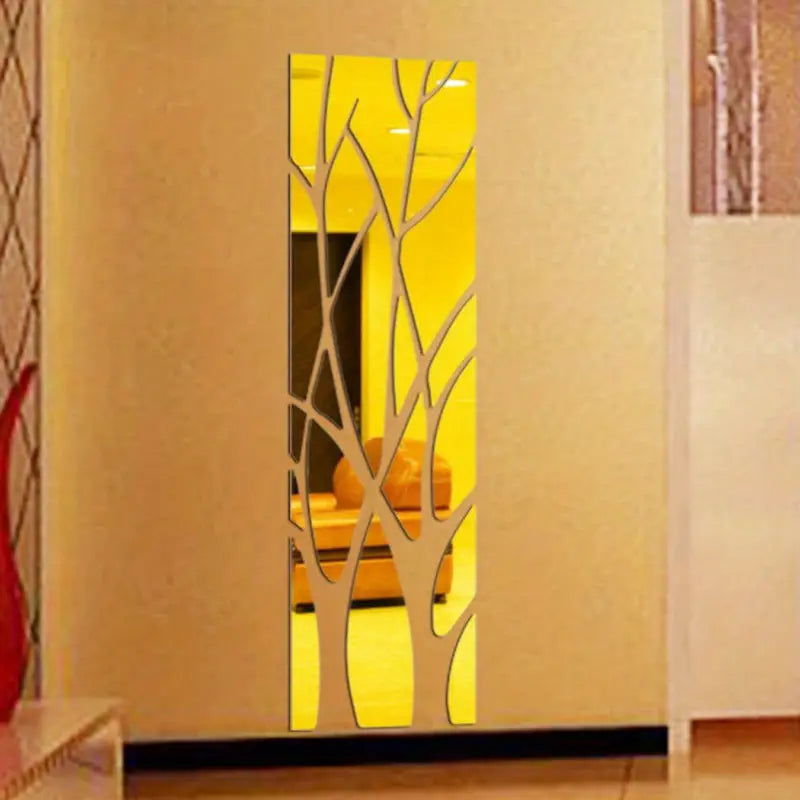 Sticker mural design arbre noir – Décoration murale verticale moderne pour salon, entrée ou bureau