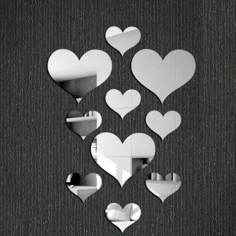 Sticker mural cœurs noirs 50x35 cm – Décoration murale amovible pour chambre, salon ou bureau