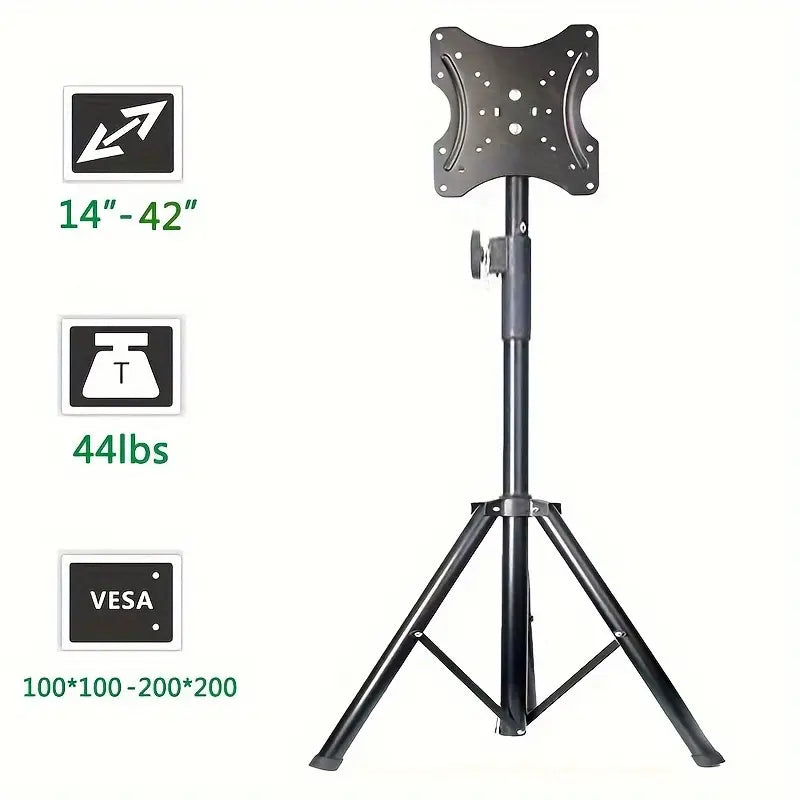 Support TV sur trépied réglable – Meuble RV portable pour écran plat