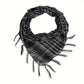 Écharpe keffieh homme noir et blanc – Chèche léger à franges pour style moderne et décontracté