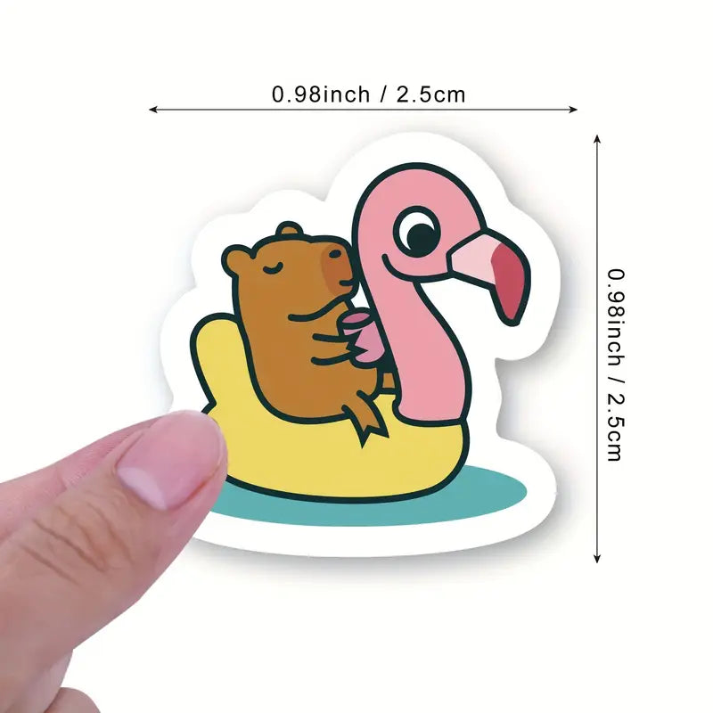 Autocollants Capybara Kawaii – Stickers Mignons et Amusants pour Ordinateur Portable et Tablette