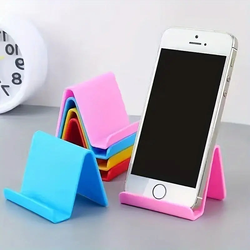 Support Téléphone Bureau Minimaliste – Porte-Téléphone Compact en Plastique Noir pour Table ou Bureau