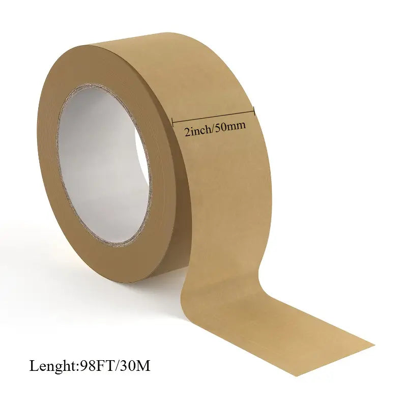 Ruban Kraft Adhésif 50mm x 30m – Bande Écologique Résistante pour Emballage, Carton et Expédition