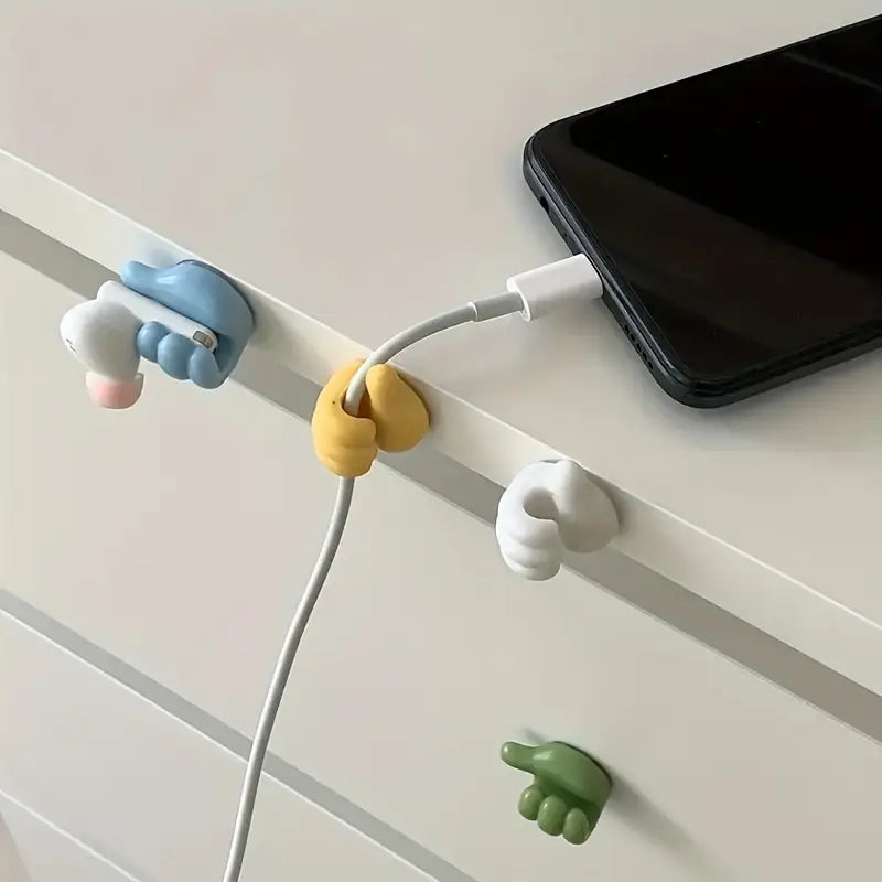 Supports de Câbles Muraux en Forme de Main – Organiseurs Adhésifs Créatifs pour Fils et Objets Suspendus