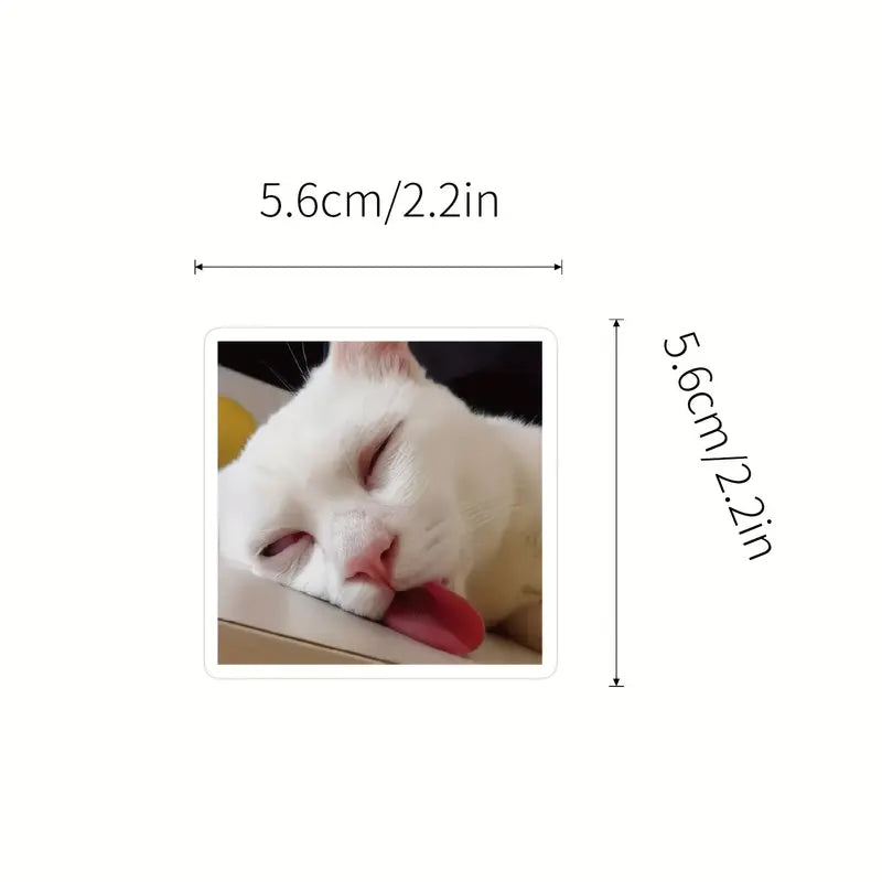 Autocollants Chats Amusants – Stickers Vinyle Humoristiques pour Ordinateur Portable, Tablette et Journal Décoratif