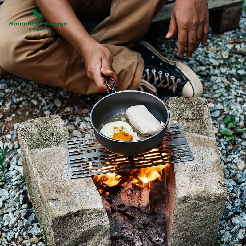 Grille de barbecue en acier inoxydable – Accessoire compact et résistant pour camping, pique-nique et cuisine d’extérieur