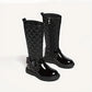 Bottes fille noires matelassées avec nœud – Chaussures élégantes et chaudes pour l’hiver