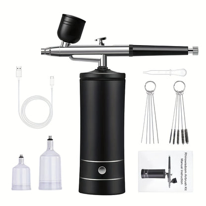 Aérographe Rechargeable sans Fil – Kit Complet de Pulvérisation pour Tatouage
