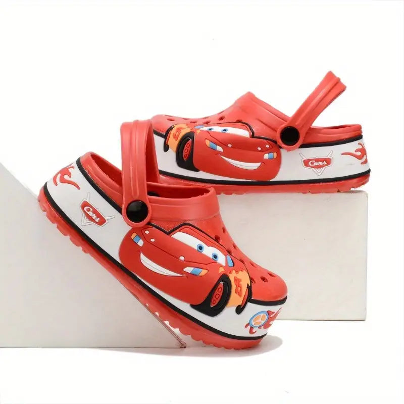 Sabots fille Cars rouges – Mules légères antidérapantes avec motif dessin animé