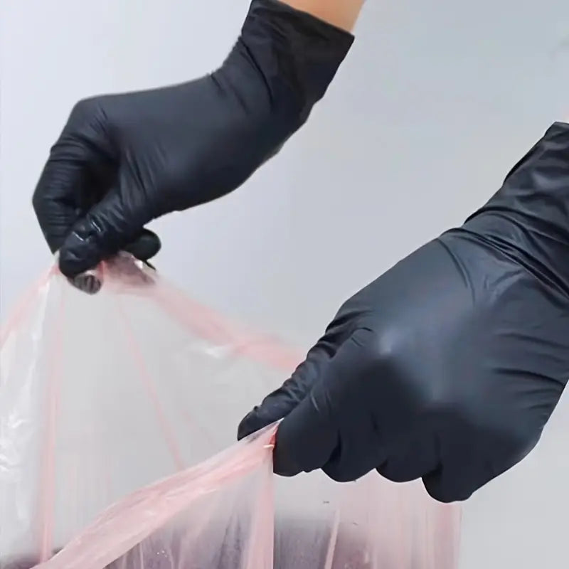 Gants en Nitrile Noirs Jetables – Protection Haute Résistance pour Laboratoire et Expériences Scientifiques