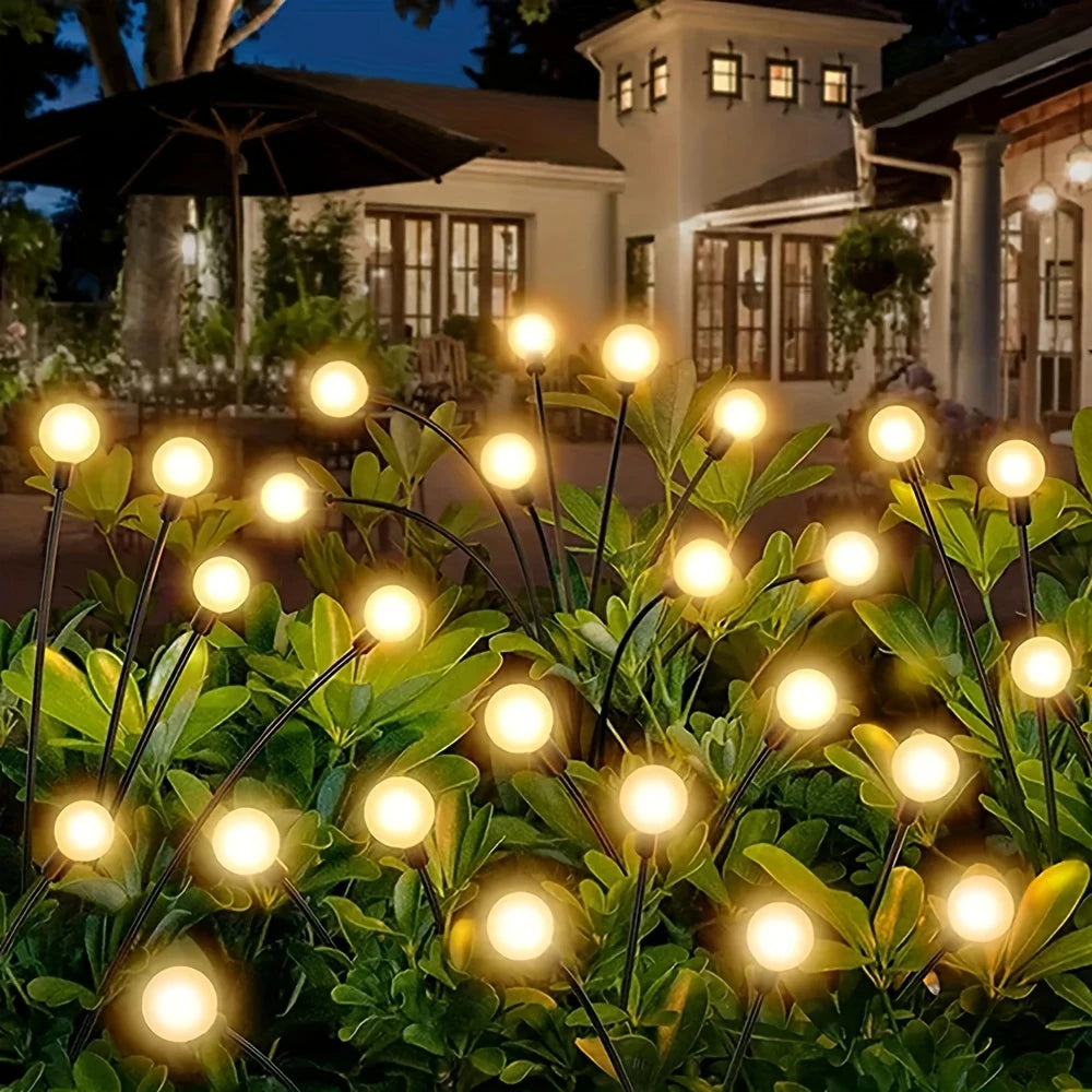 Lampe Solaire Extérieure en Forme de Feu d’Artifice – Éclairage LED Jardin Intelligent, Étanche, à Lumière Chaude ou Multicolore
