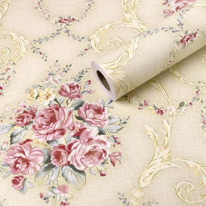 Papier Peint Imperméable à Motif Floral – Fond Élégant pour Décoration Murale Intérieure
