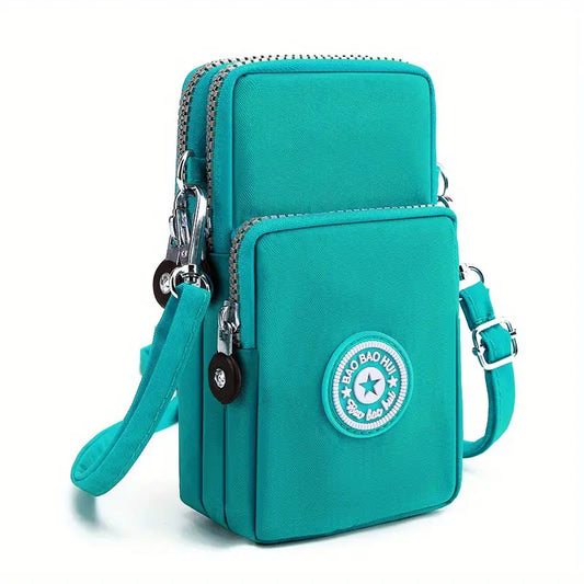 Mini Sac Bandoulière Multipoches Imprimé Dino – Pochette Portable pour Enfant ou Adulte, Léger et Coloré