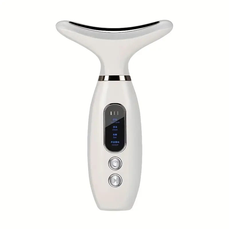Masseur Électrique Visage et Cou – Appareil Anti-Âge Chauffant à Microvibrations pour Raffermir et Lifter la Peau
