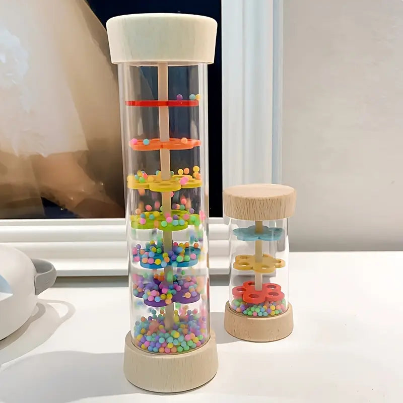 Bâton de Pluie Sensoriel en Bois pour Bébé – Jouet d’Éveil Musical et Coloré