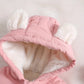Combinaison Body Bébé Hiver Rose avec Capuche Oreilles – Pyjama Chaud et Doux