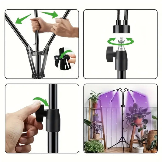 Lampe de Croissance LED à Trépied Réglable – Éclairage Horticole Professionnel pour Plantes d’Intérieur