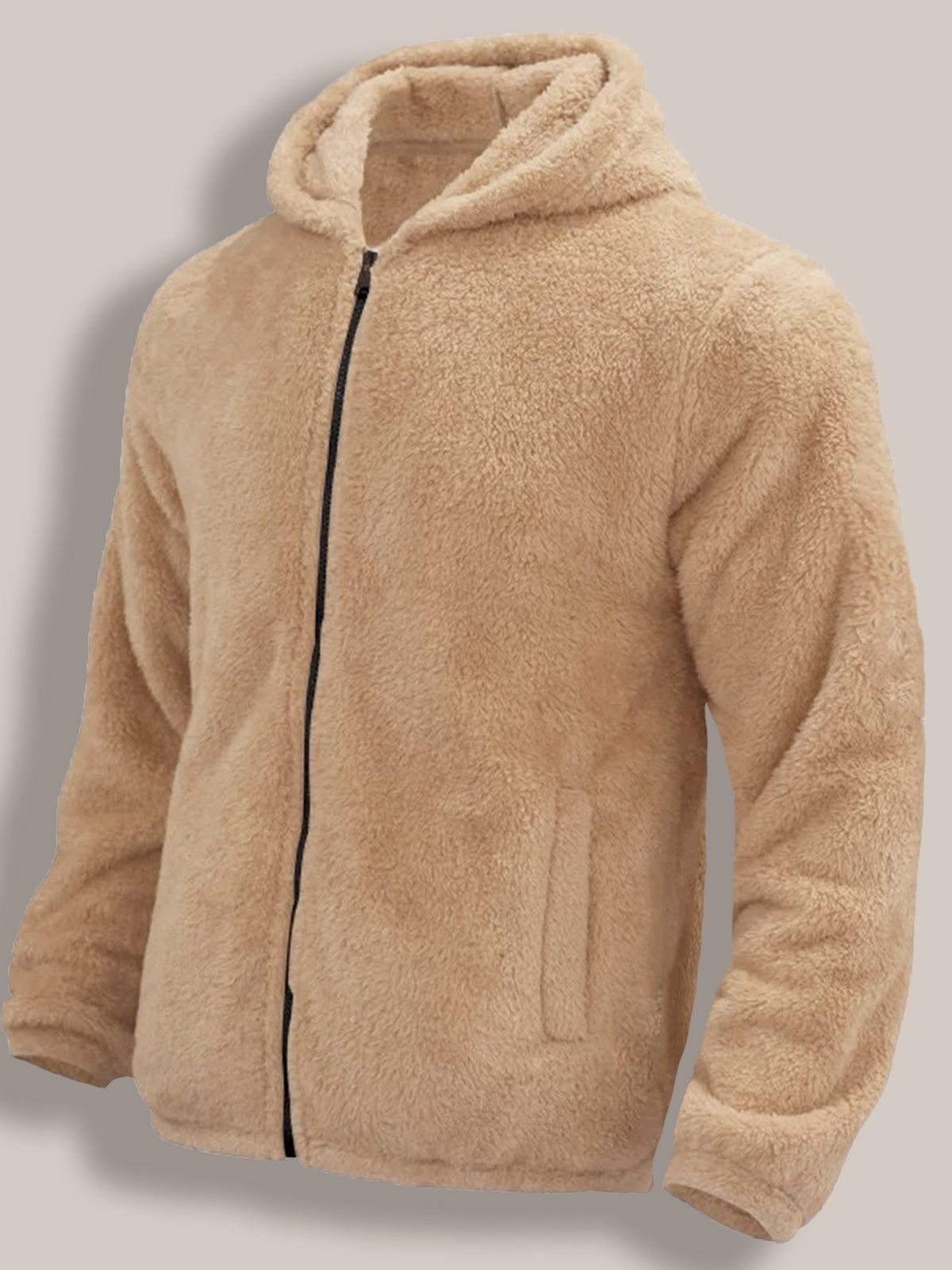 Prêt pour l'Hiver Veste à Capuche Gris Clair pour Hommes de Grande