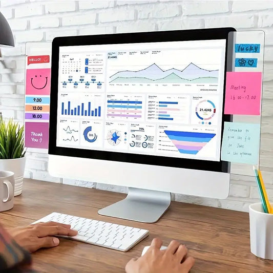 Porte-Notes Transparent pour Écran d’Ordinateur – Support Auto-adhésif pour Mémos, Post-it et Rappels Visuels