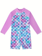 Maillot de bain fille une pièce manches longues