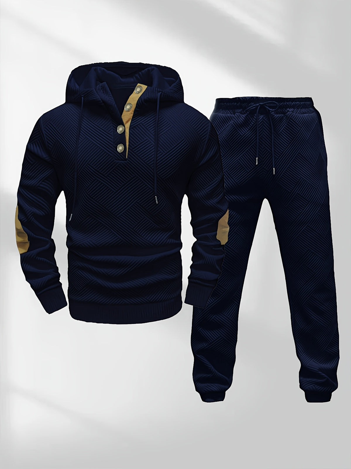 Ensemble Homme : Sweat à Capuche Jacquard Tricoté et Pantalon