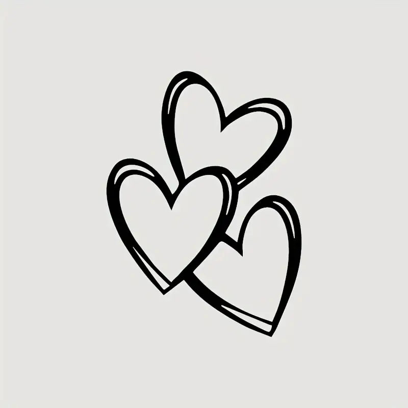 Autocollant Voiture Cœurs Blancs – Sticker Décoratif Amour et Style Romantique