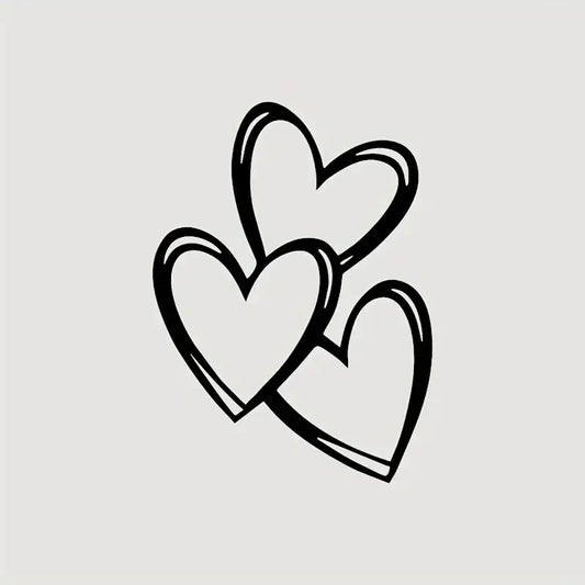 Autocollant Voiture Cœurs Blancs – Sticker Décoratif Amour et Style Romantique