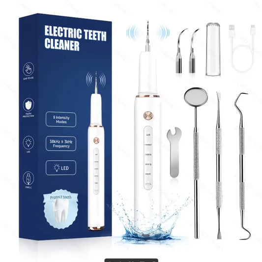 Détartreur Dentaire Électrique Professionnel – Nettoyeur de Dents Ultrason avec LED & 5 Modes, Kit Complet pour Hygiène Buccale