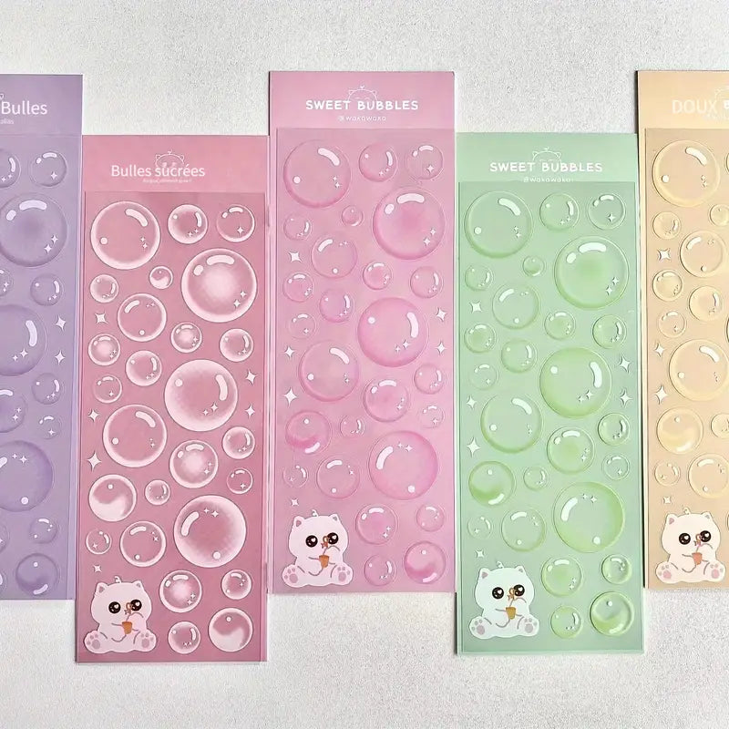 Stickers Bulles Transparentes 3D – Autocollants Décoratifs pour Scrapbooking, Journaling et Loisirs Créatifs