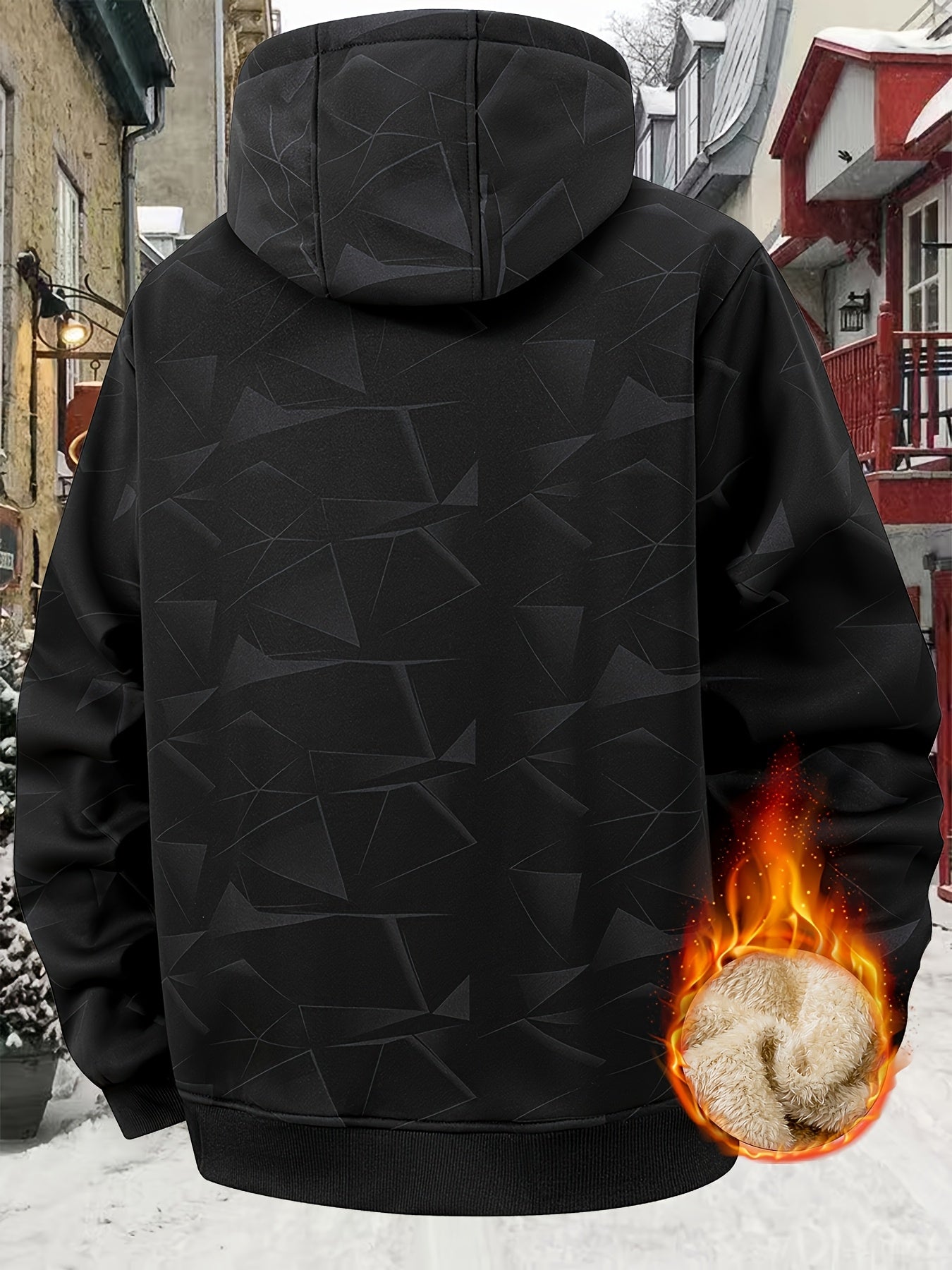 Manteau Épaissi en Polaire à Capuche pour Homme