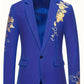 Veste de Costume d'Affaires avec Estampage à Chaud, coloris Bleu